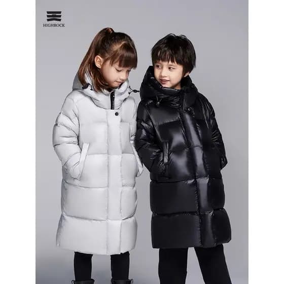 Sweatshi Down Jacket Goose Armor Jaqueta de veludo infantil 90% veludo branco longo grosso resistente ao desgaste resist