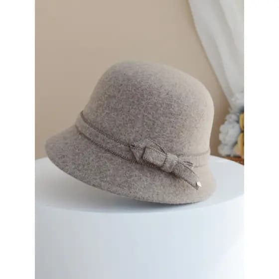 Chapéu de lã feminino outono inverno All-Match rosto-olhando pequeno quente bacia chapéu feminino moda balde chapéu vers