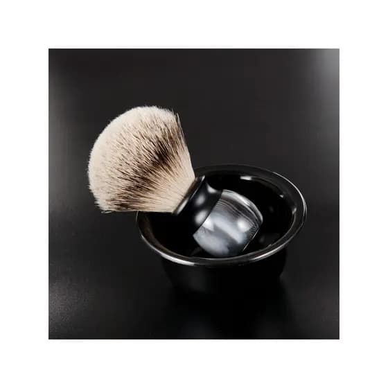 Grandslam ponta de prata escova de barbear texugo conjunto de cabelo escova de espuma escova de creme de barbear sabão e