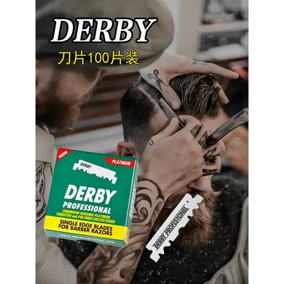 Turquia DERBY DERBY Lâmina de barbear Barbearia Lâmina única Lâmina de corte Manual de aço inoxidável 100 peças