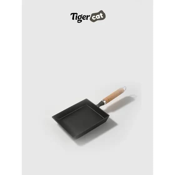 TIGERCAT Frigideira Quadrada de Ferro Fundido Japonês Tamagoyaki Frigideira Antiaderente Frigideira Omelete Doméstica