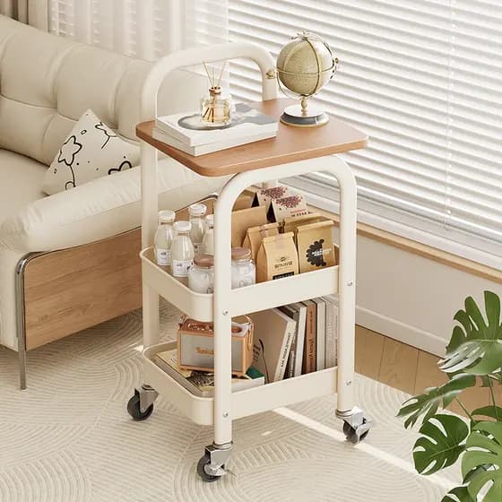 Quatro estações Muge Medieval móvel carrinho rack de armazenamento sala estar sofá lateral mesa café lanche rack armazen