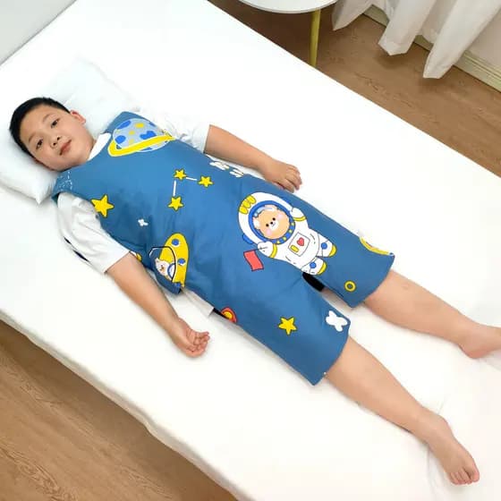 Crianças grandes colete saco de dormir acolchoado perna dividida meia volta barriga verão estilo fino tamanho grande men