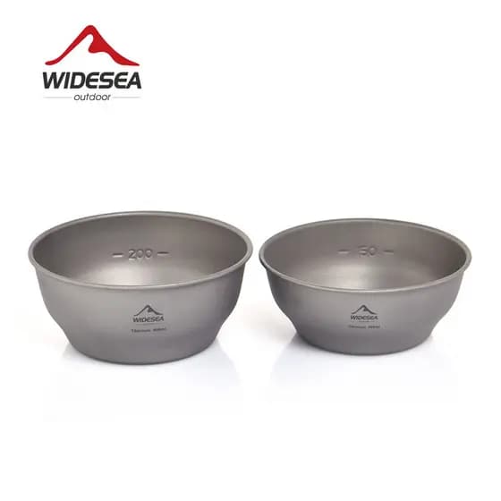 Widesea utensílios de mesa ao ar livre titânio puro leve tigela de acampamento de camada única portátil empilhamento cam