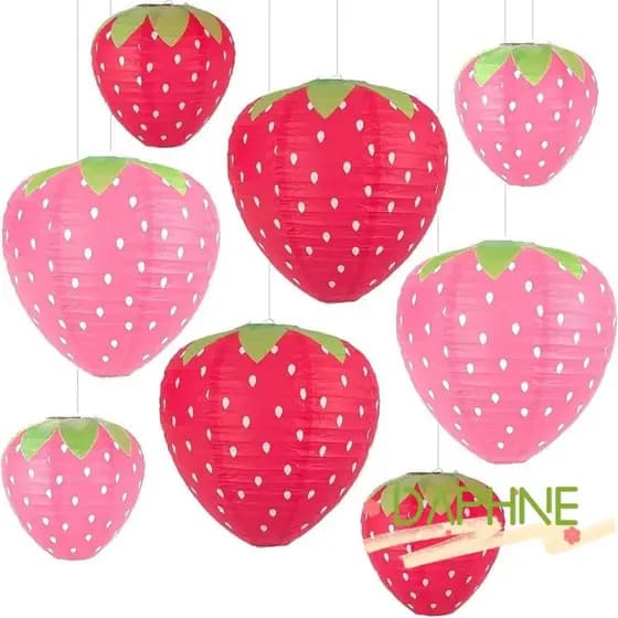 Conjunto de 3 peças Daphne Strawberry Lantern, papel de modelagem portátil, rosa H1K1
