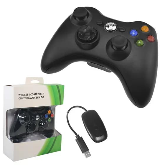 Controle Sem Fio Compatível Xbox 360 PC Windows Receptor USB 2.4G Joystick Vibração Dupla Ergonômico