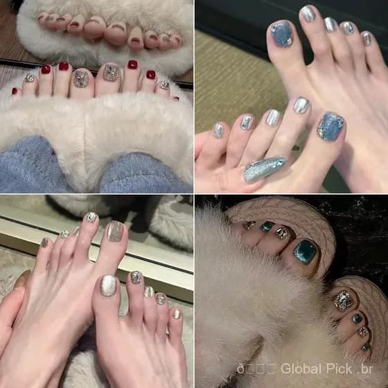 12 peças de adesivos para unhas dos pés feitos à mão, unhas postiças, novo produto de verão de 2026, adesivos para unhas