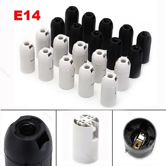 10 Pçs Lâmpada E14 Base Titular 2A 250V Pequena Tampa De Parafuso Soquete Abajur BR16B2