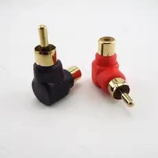 90 Graus RCA Macho Para Fêmea Ângulo Reto Conector Plug Adaptadores M/F Adaptador De Áudio Banhado A Ouro BR16B2
