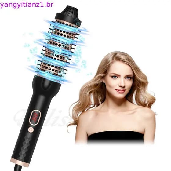 Escova De Cabelo Quente Aquecida De 38mm Para Criar Cachos Naturais Redonda 10 Temperaturas Ferro De Ondulação Térmica M