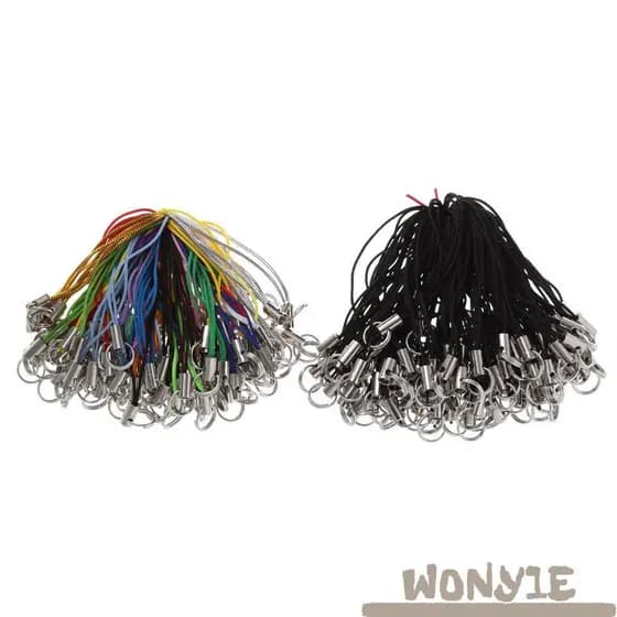 WONY1E 100 Peças Cordão De Anel De Telefone Joias Lariat Móvel Com Pingente Artesanal Cabos De Charme De Celular