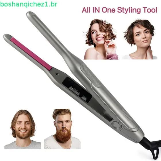 Nova 2 Em 1 Profissional Chapinha Para O Cabelo Curto Curling Ferro Alisador De Cabelo Led Alisador De Cabelo Barba Cer