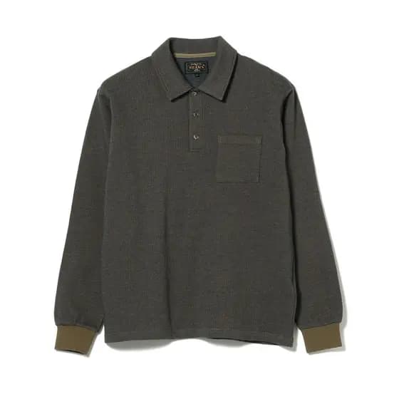 Japão japão BEAMS PLUS masculino americano Retro camisa polo pulôver camisa polo manga longa camiseta masculina