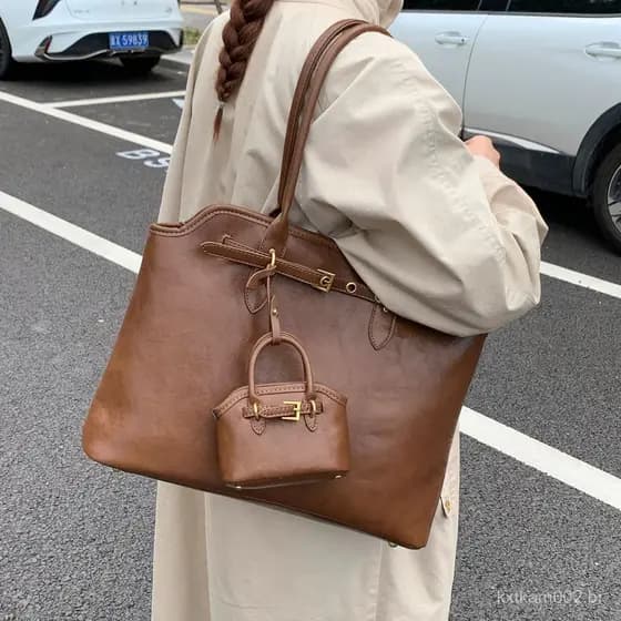 Outono novo estilo grande capacidade sacola feminina 2025 elegante All-Match Casual High-End Super quente bolsa de ombro
