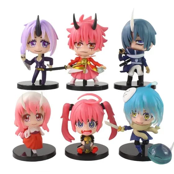 Conjunto de 6 peças I Reincarnated as a Slime, também conhecido como Rimuru Tanpaster, figura de modelo em PVC, presente