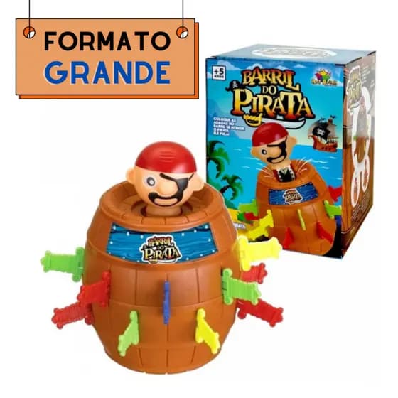 Jogo Barril Pirata Pula Pirata Original Tamanho Grande Brinquedo Infantil