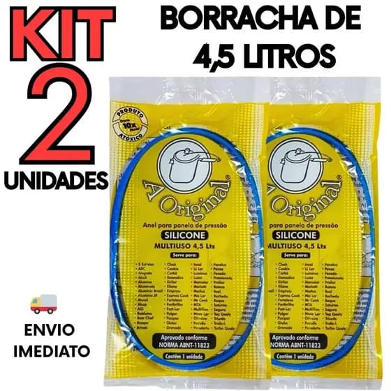 KIT 2 Borracha Panela de Pressão 4,5 Litros Silicone Universal Reposição Vedação Envio Rápido