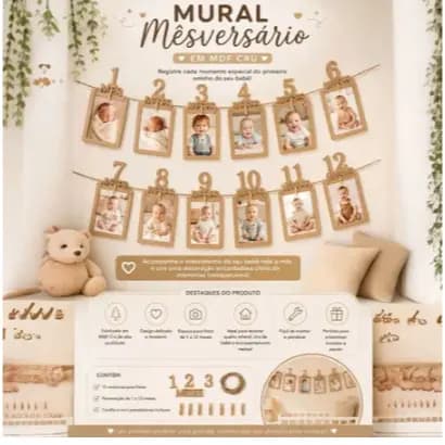 Porta Retrato Mesversário Mdf Kit Quadros Decoração