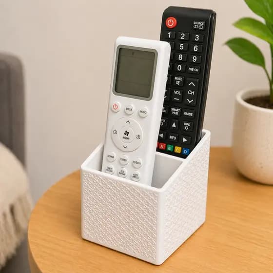 Suporte Porta Controle Remoto Duplo Organizador Mesa TV Ar Condicionado Branco Preto Mais Vendido Envio Rápido