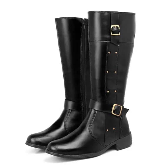 Bota Preta Cano Alto Feminina Montaria Confort Premium Design Elegante Inverno Qualidade