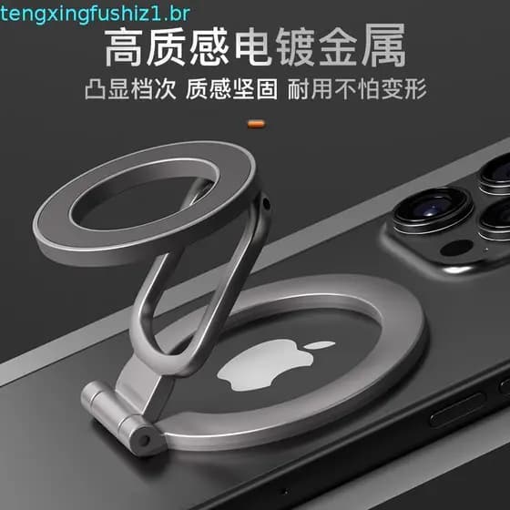 Suporte Magnético para Telefone com Anel de Apoio Ajustável para Magsafe, Suporte Magnético Removível para Mãos Livres,