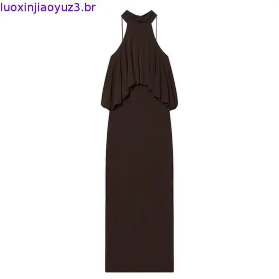 ZA Vestido balão com gravata borboleta e gola Halter 5039244