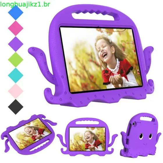 Para Amazon Kindle Fire HD8 2020 10th HD 8 Plus 2020 2022 12th 8.0 inch Case Shockproof Kids Eva Handle Cover Octopus P