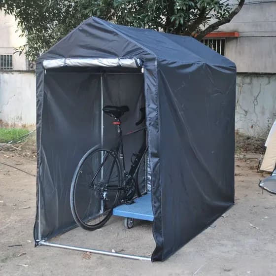 Portátil bloqueando galpão de carro resistente e obturador de rolo porta com zíper bicicleta barraca de armazenamento ao