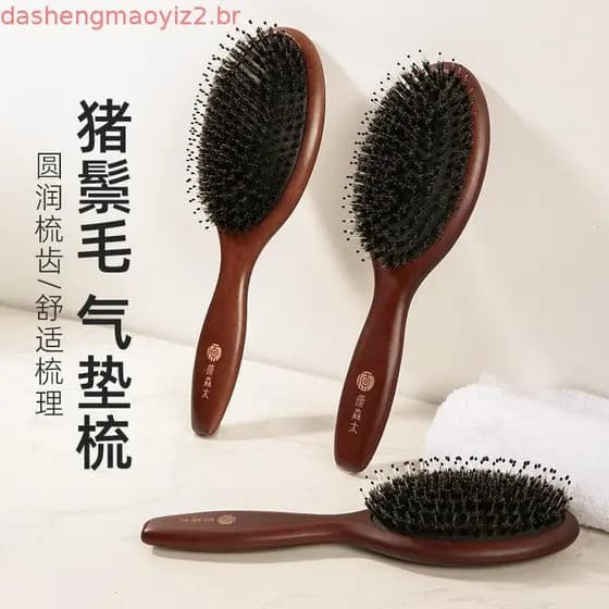 Escova de Cabelo BRUSHZOO com Cerdas de Javali, Escovas de Cabelo para Mulheres, Homens e Crianças, Desembaraçadora, Esc