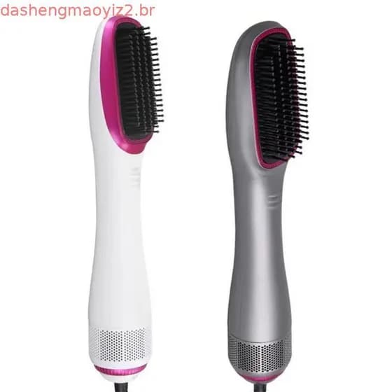 Escova de ar quente 3 em 1 para uso internacional, secador de cabelo, escova alisadora, modelador de cachos rápido, esco