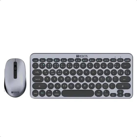 Kit Teclado e Mouse Sem Fio ZenKeys Bluetooth e USB 2.4G Teclas Silenciosas para Notebook e PC