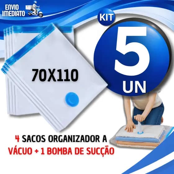 Utilidades Saco Organizadores A Vácuo 70x110 Com Bomba Manual Organização Roupas Viagem Armários