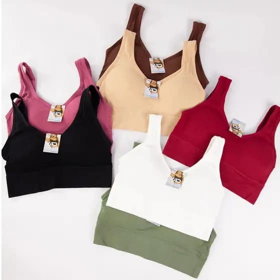 Jcolour Kit 2 Sutia Top com bojo Sem Costura Confortavel Fitness e Academia Cores sortidas