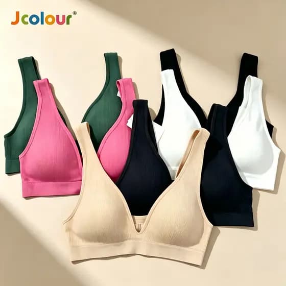 Jcolour Kit 2 Sutiã Esportivo Aleatório Top Sportswear Profundo V Sutiã Esportivo De Fitness Tops