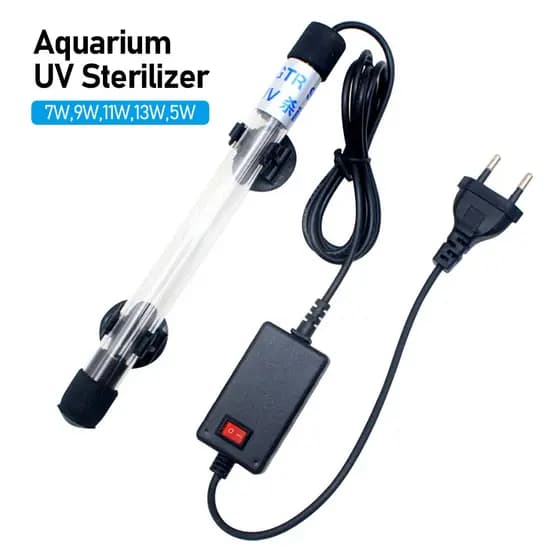 Lâmpada Esterilizadora UV para Aquário 5W / 7W / 9W / 11W / 13W, Purificador de Água para Tanque de Peixes
