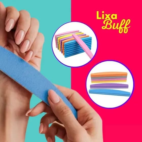 Kit 10/20/40 Lixa Buffer colorida polimento manicure ferramenta 100/180