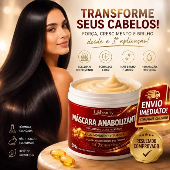 Máscara Anabolizante Capilar L&beauty 300g Hidratação Profunda Nutrição e Reconstrução dos Fios