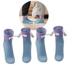 Kit 2 Peças Meias Magnéticas Coloridas para Casal – Fofas e Divertidas, para Segurar as Mãos