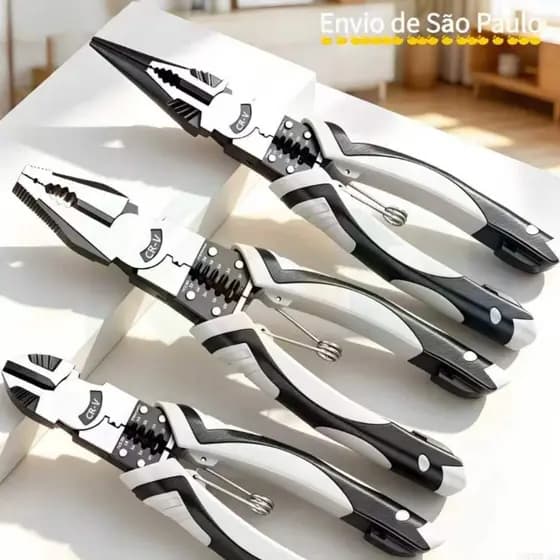 KIT 3 Universal Wire Stripper para Eletricista, Corte Descascar e Crimpar Fios Ferramentas