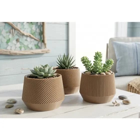 Trio de Cachepot , Decorativo Moderno Vaso Para Suculentas, Plantas Pequenas Casa Sala Escritório Minimalista