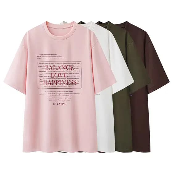 Camiseta feminina verão novo estilo algodão textura carta impressão Casual Formal ombro topo solto mais magro olhar