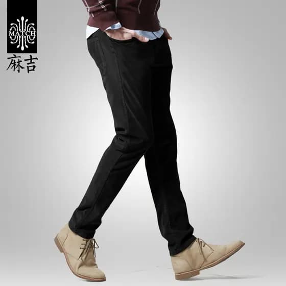 Maji calças masculinas de veludo, pés pequenos, retas, casuais, listradas, de lã, negócios, Slim fit, calças elásticas,