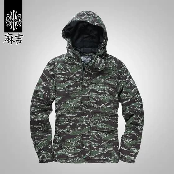 Match Maji camuflagem acolchoada jaqueta masculina engrossado curto jaqueta de inverno com capuz acolchoado jaqueta na m