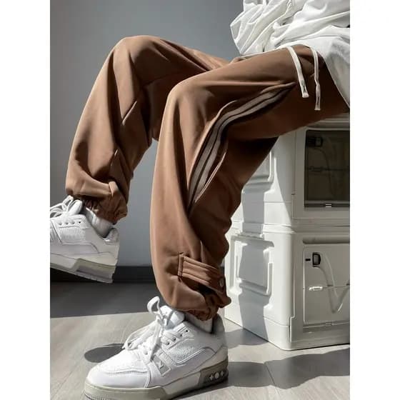 Calça de moletom masculina Street Wear calças de perna americana calças esportivas masculinas outono calças casuais masc