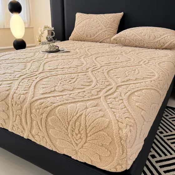 Outono inverno leite Coral velo folha de cama colcha de peça única lençol de lã Extra grosso capa de cama colchão Simmon