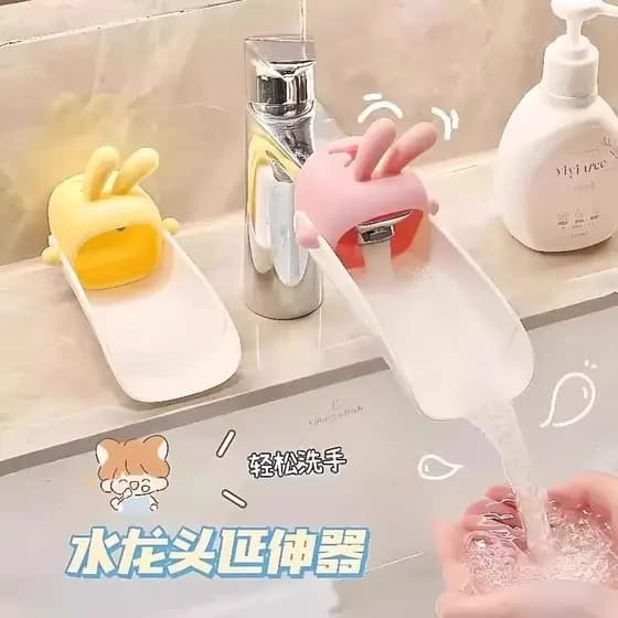 Extensor de torneira japonês para lavar as mãos, bonito desenho animado, crianças, interruptor de extensão de Silicone U
