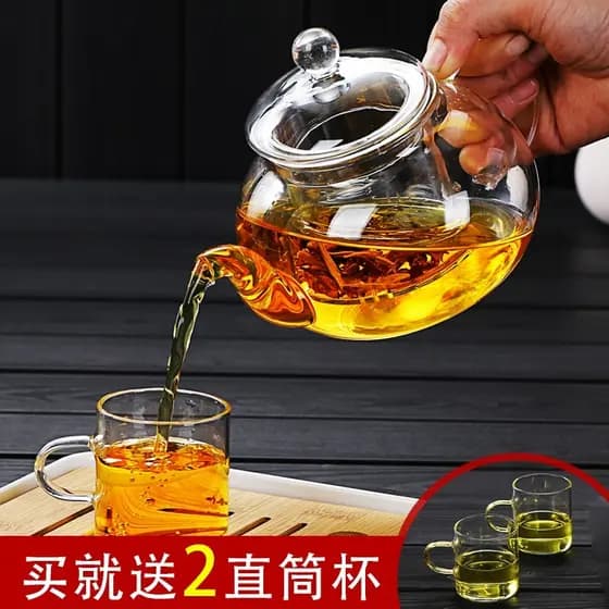 Bule de vidro resistente a altas temperaturas, qualidade importada do japão, engrossado, doméstico com filtro, bule de v