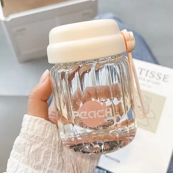 Vidro de qualidade japonesa feminino portátil de alto valor bonito Mini copo de água resistente a altas temperaturas peq
