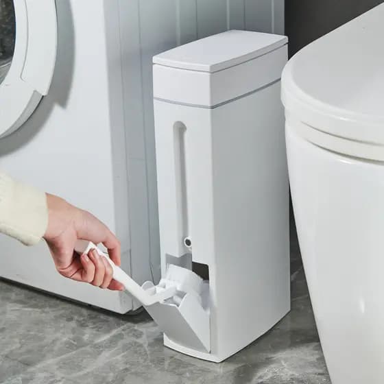 Lixeira de banheiro, escova de vaso sanitário integrada, fenda estreita, tipo Push, coberta, banheiro doméstico, embalag