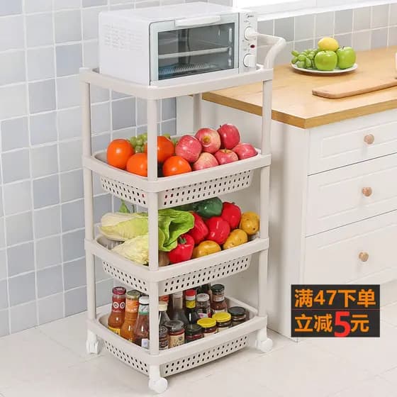 Rack de vegetais rack de armazenamento móvel rack de frutas prateleira de cozinha suprimentos carrinho de prateleira de
